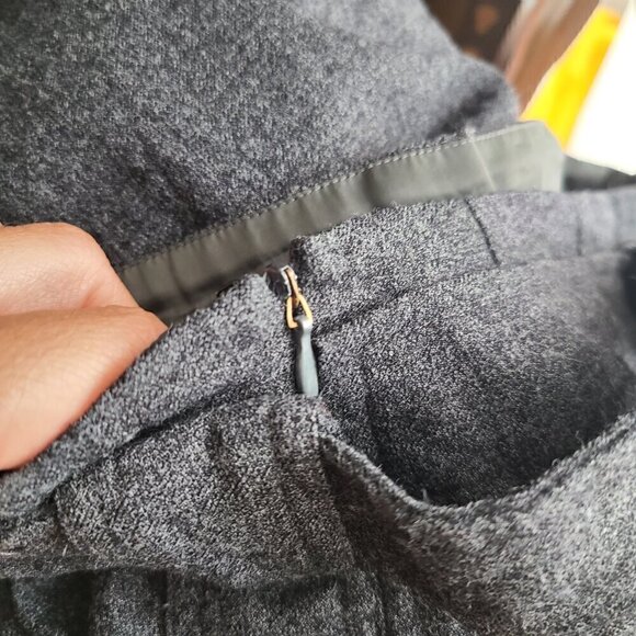 Martin + Osa Charcoal Black Wool Nautical Pleated Pencil Skirt - Picture 6 of 8